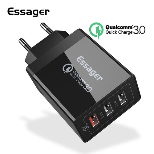 Essager 30W Quick Charge 3.0 USB Charger QC3.0 QC 4.0 Fast Charging Multi Plug Mobile Phone Charger for iPhone Samsung Xiaomi Mi