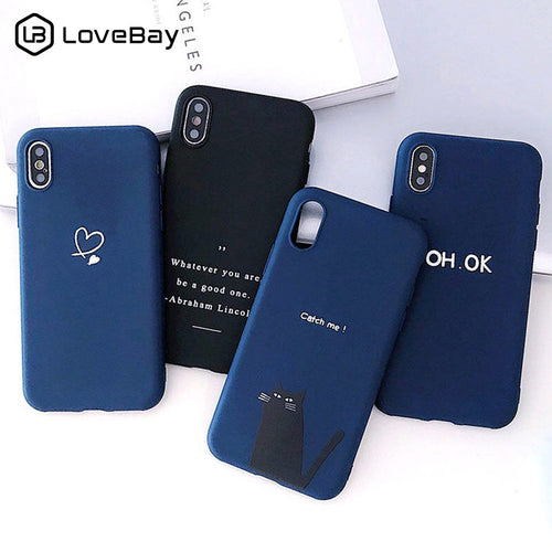 Lovebay For iPhone 7 Case Love Heart Letter For iPhone 6 6s 8 Plus 5s SE XR XS Max Phone Case Animal Soft TPU Silicon Back Cover
