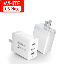 Load image into Gallery viewer, Essager 30W Quick Charge 3.0 USB Charger QC3.0 QC 4.0 Fast Charging Multi Plug Mobile Phone Charger for iPhone Samsung Xiaomi Mi