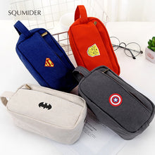 Load image into Gallery viewer, SQUMIDER Superhero Canvas Pencil Case Creative Large Capacity Side Open Zipper Pencil Bag School Stationery