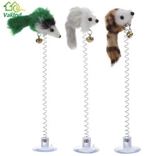 Load image into Gallery viewer, 1/3Pcs Funny Cat Toys Elastic Feather False Mouse Bottom Sucker Toys for Cat Kitten Playing Pet Seat Scratch Toy Pet Cat Product