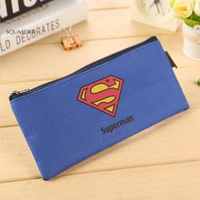 Load image into Gallery viewer, SQUMIDER Superhero Canvas Pencil Case Creative Large Capacity Side Open Zipper Pencil Bag School Stationery