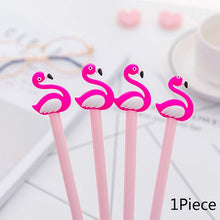 Load image into Gallery viewer, 1pc Pink Flamingo Gel Pen Beautiful Plush Swan Pens For School Writing Girl Gifts Kawaii Neutral Pens School Supplies Stationery