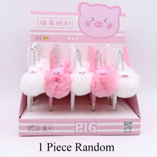 Load image into Gallery viewer, 1pc Pink Flamingo Gel Pen Beautiful Plush Swan Pens For School Writing Girl Gifts Kawaii Neutral Pens School Supplies Stationery