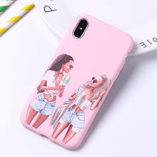 Load image into Gallery viewer, Fashion Queen Classy Paris Girl Summer Travel Mom Baby Soft Silicone Candy Case Coque For iPhone 6 5S 8 8Plus X XS Max 7 7Plus