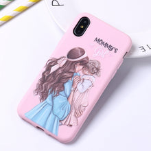 Load image into Gallery viewer, Fashion Queen Classy Paris Girl Summer Travel Mom Baby Soft Silicone Candy Case Coque For iPhone 6 5S 8 8Plus X XS Max 7 7Plus
