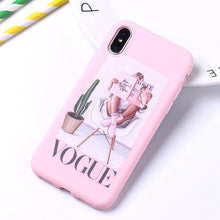 Load image into Gallery viewer, Fashion Queen Classy Paris Girl Summer Travel Mom Baby Soft Silicone Candy Case Coque For iPhone 6 5S 8 8Plus X XS Max 7 7Plus