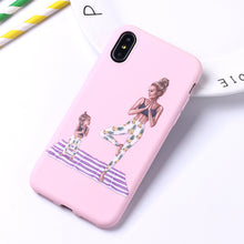Load image into Gallery viewer, Fashion Queen Classy Paris Girl Summer Travel Mom Baby Soft Silicone Candy Case Coque For iPhone 6 5S 8 8Plus X XS Max 7 7Plus