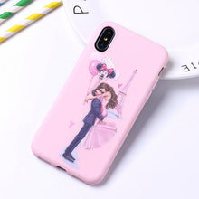 Load image into Gallery viewer, Fashion Queen Classy Paris Girl Summer Travel Mom Baby Soft Silicone Candy Case Coque For iPhone 6 5S 8 8Plus X XS Max 7 7Plus