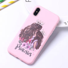 Load image into Gallery viewer, Fashion Queen Classy Paris Girl Summer Travel Mom Baby Soft Silicone Candy Case Coque For iPhone 6 5S 8 8Plus X XS Max 7 7Plus