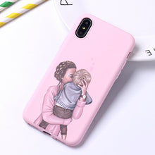 Load image into Gallery viewer, Fashion Queen Classy Paris Girl Summer Travel Mom Baby Soft Silicone Candy Case Coque For iPhone 6 5S 8 8Plus X XS Max 7 7Plus