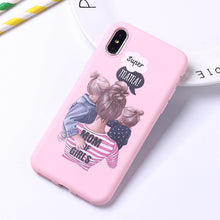 Load image into Gallery viewer, Fashion Queen Classy Paris Girl Summer Travel Mom Baby Soft Silicone Candy Case Coque For iPhone 6 5S 8 8Plus X XS Max 7 7Plus