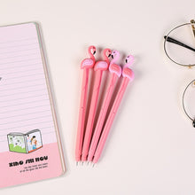 Load image into Gallery viewer, 1pc Pink Flamingo Gel Pen Beautiful Plush Swan Pens For School Writing Girl Gifts Kawaii Neutral Pens School Supplies Stationery