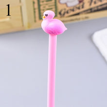 Load image into Gallery viewer, 1pc Pink Flamingo Gel Pen Beautiful Plush Swan Pens For School Writing Girl Gifts Kawaii Neutral Pens School Supplies Stationery