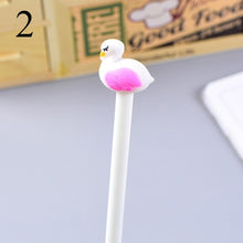 Load image into Gallery viewer, 1pc Pink Flamingo Gel Pen Beautiful Plush Swan Pens For School Writing Girl Gifts Kawaii Neutral Pens School Supplies Stationery