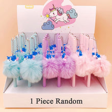 Load image into Gallery viewer, 1pc Pink Flamingo Gel Pen Beautiful Plush Swan Pens For School Writing Girl Gifts Kawaii Neutral Pens School Supplies Stationery